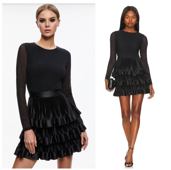 ALICE + OLIVIA CHARA TIERED RUFFLE MINI DRESSSIZE 6 $465 - Picture 2 of 16